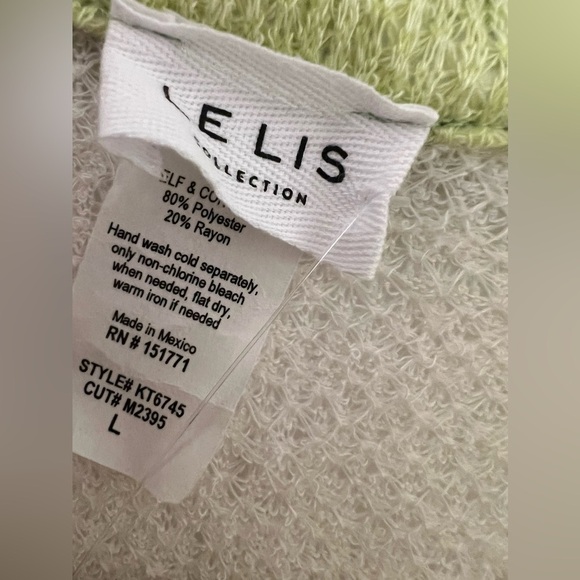 NWT Le Lis Lime + Cream Knit Top - Picture 7 of 8